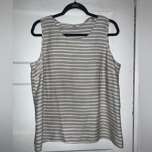 J. Crew factory tan and white tank top with open back‎ size 14